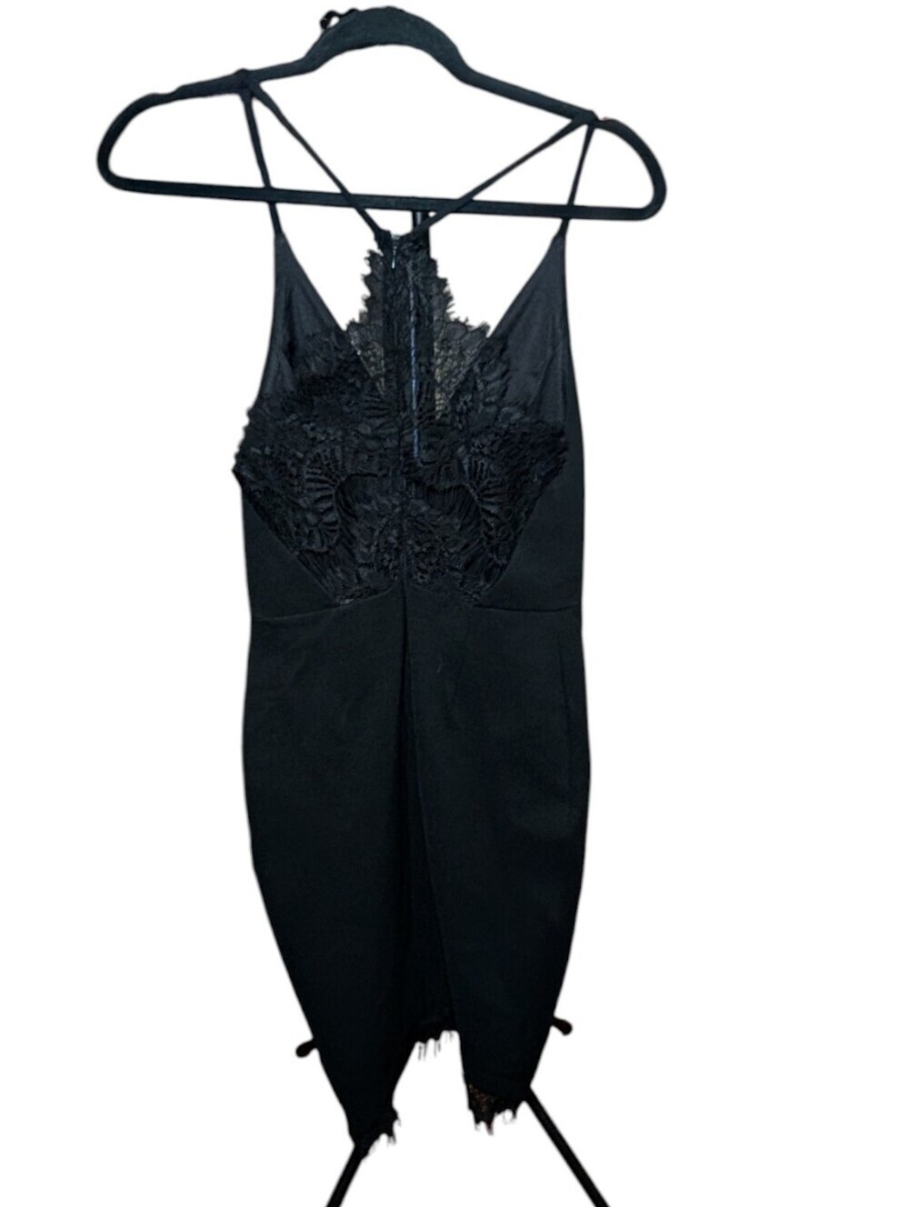 ASTR Black Lace Spaghetti Strap Dress